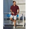 COOFANDY Mens Casual Shirts Short Sleeve Button Down Shirt Wrinkle Free Summer Shirt(Wine Red)