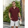COOFANDY Mens Casual Shirts Short Sleeve Button Down Shirt Wrinkle Free Summer Shirt(Wine Red)