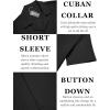 COOFANDY Men’s Casual Shirts Short Sleeve Button Down Shirts Fashion Textured Summer Beach Shirt(Black)