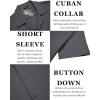 COOFANDY Men’s Casual Shirts Short Sleeve Button Down Shirts Fashion Textured Summer Beach Shirt(Dark Grey)