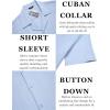 COOFANDY Men’s Casual Shirts Short Sleeve Button Down Shirts Fashion Textured Summer Beach Shirt(Light Blue)