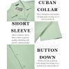 COOFANDY Men’s Casual Shirts Short Sleeve Button Down Shirts Fashion Textured Summer Beach Shirt(Light Green)
