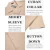 COOFANDY Men’s Casual Shirts Short Sleeve Button Down Shirts Fashion Textured Summer Beach Shirt(Light Khaki)