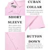 COOFANDY Men’s Casual Shirts Short Sleeve Button Down Shirts Fashion Textured Summer Beach Shirt(Pink)
