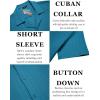 COOFANDY Men’s Casual Shirts Short Sleeve Button Down Shirts Fashion Textured Summer Beach Shirt(Teal)