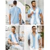 COOFANDY Men’s Casual Short Sleeve Button Down Summer Beach Shirt Lightweight Textured Wrinkle Free Stretch Shirts(Blue&white)