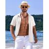 COOFANDY Men’s Casual Short Sleeve Button Down Summer Beach Shirt Lightweight Textured Wrinkle Free Untucked Shirts(White)