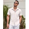 COOFANDY Men’s Casual Short Sleeve Button Down Summer Beach Shirt Lightweight Textured Wrinkle Free Untucked Shirts(White)
