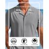 COOFANDY Mens Casual Short Sleeve Shirts Button Down Textured Shirts Summer Beach Shirt with Pocket(Light Grey)
