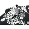 COOFANDY Mens Casual Short Sleeve Shirts Summer Beach Shirt Button Down Textured Shirts Vacation Hawaiian Shirts(Black-white Leaves)