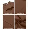 COOFANDY Mens Casual Short Sleeve Shirts Summer Beach Shirt Button Down Textured Shirts Vacation Hawaiian Shirts(Brown)