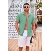 COOFANDY Mens Casual Short Sleeve Shirts Summer Beach Shirt Button Down Textured Shirts Vacation Hawaiian Shirts(Gray Green)
