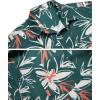 COOFANDY Mens Casual Short Sleeve Shirts Summer Beach Shirt Button Down Textured Shirts Vacation Hawaiian Shirts(Green – Khaki Flower)