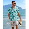 COOFANDY Mens Casual Short Sleeve Shirts Summer Beach Shirt Button Down Textured Shirts Vacation Hawaiian Shirts(Lake Green – Palm Tree)