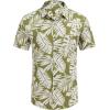 COOFANDY Mens Casual Short Sleeve Shirts Summer Beach Shirt Button Down Textured Shirts Vacation Hawaiian Shirts(Leaf-green)