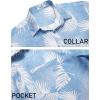 COOFANDY Mens Casual Short Sleeve Shirts Summer Beach Shirt Button Down Textured Shirts Vacation Hawaiian Shirts(Light Blue – Plam Leaf)