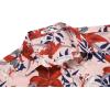 COOFANDY Mens Casual Short Sleeve Shirts Summer Beach Shirt Button Down Textured Shirts Vacation Hawaiian Shirts(Pink / Red Floral)