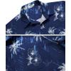 COOFANDY Mens Casual Short Sleeve Shirts Summer Beach Shirt Button Down Textured Shirts Vacation Hawaiian Shirts(Royal Blue – Palm Tree)