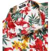 COOFANDY Mens Casual Short Sleeve Shirts Summer Beach Shirt Button Down Textured Shirts Vacation Hawaiian Shirts(White / Red Floral)