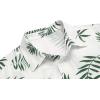 COOFANDY Mens Casual Short Sleeve Shirts Summer Beach Shirt Button Down Textured Shirts Vacation Hawaiian Shirts(White-green Leaves)