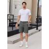 COOFANDY Men’s Casual Shorts 9 Inch Flat Front Lightweight Summer Beach Vacation Shorts(Drak Grey)