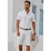 COOFANDY Men’s Casual Shorts 9 Inch Flat Front Lightweight Summer Beach Vacation Shorts(White)