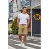 COOFANDY Men’s Casual Shorts 9 inch Inseam Elastic Waist Drawstring Short Lightweight Stretch Summer Beach Shorts(Khaki)