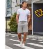 COOFANDY Men’s Casual Shorts 9 inch Inseam Elastic Waist Drawstring Short Lightweight Stretch Summer Beach Shorts(Light Grey)