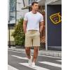 COOFANDY Men’s Casual Shorts 9 inch Inseam Elastic Waist Drawstring Short Lightweight Stretch Summer Beach Shorts(Light Khaki)