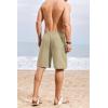 COOFANDY Men’s Casual Shorts 9 inch Inseam Elastic Waist Drawstring Short Lightweight Stretch Summer Beach Shorts(Light Khaki)