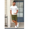 COOFANDY Mens Casual Shorts 9 inch Inseam Stretch Beach Shorts Elastic Waist Drawstring Summer Shorts(Army Green)