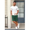 COOFANDY Mens Casual Shorts 9 inch Inseam Stretch Beach Shorts Elastic Waist Drawstring Summer Shorts(Green)