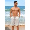 COOFANDY Mens Casual Shorts 9 inch Inseam Stretch Beach Shorts Elastic Waist Drawstring Summer Shorts(Light Grey)