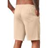 COOFANDY Mens Casual Shorts 9 inch Inseam Stretch Beach Shorts Elastic Waist Drawstring Summer Shorts(Light Khaki)