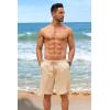 COOFANDY Mens Casual Shorts 9 inch Inseam Stretch Beach Shorts Elastic Waist Drawstring Summer Shorts(Light Khaki)