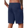 COOFANDY Mens Casual Shorts 9 inch Inseam Stretch Beach Shorts Elastic Waist Drawstring Summer Shorts(Navy Blue)