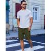 COOFANDY Mens Casual Shorts Cotton Drawstring Summer Shorts Elastic Waist Lightweight Twill Chino Shorts(Army Green)