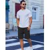 COOFANDY Mens Casual Shorts Cotton Drawstring Summer Shorts Elastic Waist Lightweight Twill Chino Shorts(Black)