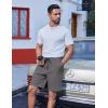 COOFANDY Mens Casual Shorts Cotton Drawstring Summer Shorts Elastic Waist Lightweight Twill Chino Shorts(Dark Grey)