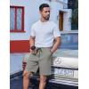 COOFANDY Mens Casual Shorts Cotton Drawstring Summer Shorts Elastic Waist Lightweight Twill Chino Shorts(Light Grey)