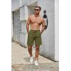 COOFANDY Men’s Casual Shorts Elastic Waist Drawstring Lightweight Dry Quick Summer Beach Shorts(Army Green)
