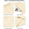COOFANDY Men’s Casual Shorts Elastic Waist Drawstring Lightweight Dry Quick Summer Beach Shorts(Beige)