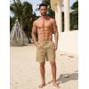 COOFANDY Men’s Casual Shorts Elastic Waist Drawstring Lightweight Dry Quick Summer Beach Shorts(Dark Khaki)