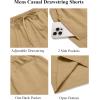 COOFANDY Men’s Casual Shorts Elastic Waist Drawstring Lightweight Dry Quick Summer Beach Shorts(Dark Khaki)