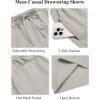 COOFANDY Men’s Casual Shorts Elastic Waist Drawstring Lightweight Dry Quick Summer Beach Shorts(Light Grey)