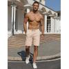 COOFANDY Men’s Casual Shorts Elastic Waist Drawstring Lightweight Dry Quick Summer Beach Shorts(Light Khaki)
