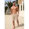 COOFANDY Men’s Casual Shorts Elastic Waist Drawstring Lightweight Dry Quick Summer Beach Shorts(Light Khaki)