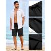 COOFANDY Mens Casual Shorts Elastic Waist Drawstring Shorts Lightweight Summer Beach Shorts(Black)