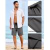COOFANDY Mens Casual Shorts Elastic Waist Drawstring Shorts Lightweight Summer Beach Shorts(Dark Grey)