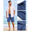 COOFANDY Mens Casual Shorts Elastic Waist Drawstring Shorts Lightweight Summer Beach Shorts(Denim Blue)